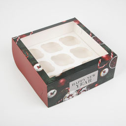 Коробка для капкейков Magic moment, Новый год, 25×25×10 см