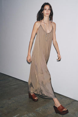 ZW COLLECTION LONG SATIN DRESS - Zara фото 5