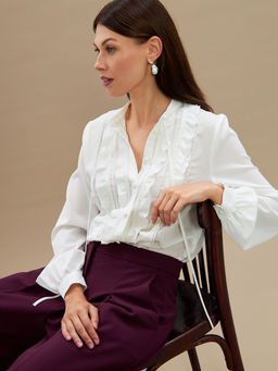 Блузка с рюшами OD-976-1 белый