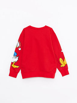Bisiklet Yaka Mickey Mouse Bask?l? Y?lba?? Temal? Uzun Kollu Erkek ?ocuk Sweatshirt - Waikiki фото 2