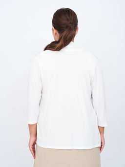 Кардиган без пуговиц KA31803WHT02