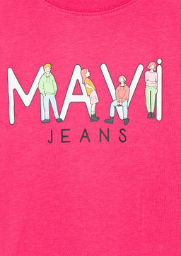 Mavi Jeans Bask?l? Pembe Tisort фото 3