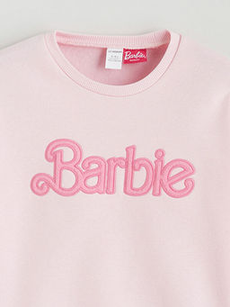 Bisiklet Yaka Barbie Nak??l? K?z ?ocuk Sweatshirt