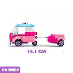 Конструктор Розовая Мечта «Машинка с прицепом», 116 деталей