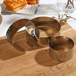 Формы для выкладки и выпечки KONFINETTA Круг, набор 3 шт., d=8 см, d=10 см, d=12 см, нержавеющая сталь, серебристый  фото 4