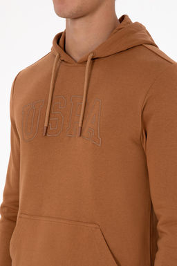 Erkek Regular Fit Kap__onlu Camel Basic Sweatshirt Sepette S_rpriz _ndirim