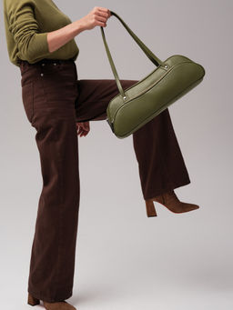 Кожаная сумка Roxy DBR 31186 зеленая водоросль фото 6