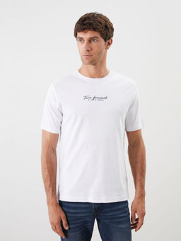 Bisiklet Yaka Bask?l? Erkek Ti??rt