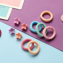 Цена за 3 шт. Набор для волос «Затейница колор», 12 резинок 2 см, 4 крабика, звёздочки, МИКС