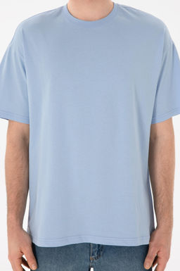 Erkek Oversize Fit Bisiklet Yaka A__k Mavi Ti__rt Sepette S_rpriz _ndirim - U.s. polo assn фото 7