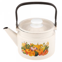 "Осенний карнавал" Чайник эмалированный 2л, металлическая крышка (Россия)