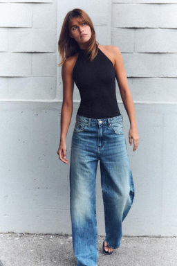 OPEN BACK HALTER BODYSUIT