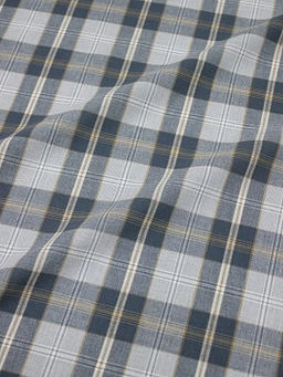 Вареный (стираный) хлопок Клетка цв.св.серый/серо-лазурный, ш.2.54м, хл-100%, 125гр/м.кв