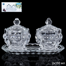 Ваза для сервировки стола 2 штуки на подставке 150 мл / RW-4251 /уп 16/
