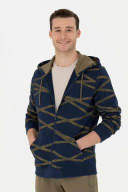 Мужской темно-синий вязаный кардиган Неожиданная скидка в корзине