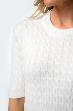 Женский джемпер в косичку с коротким рукавом Happy Fox  фото 22