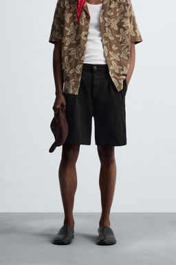 RELAXED FIT BERMUDA SHORTS WITH PLEATS - Zara фото 11