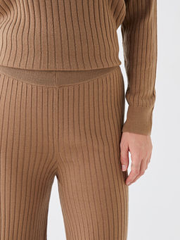 Beli Lastikli D?z Geni? Pa?a Kad?n Triko Pantolon