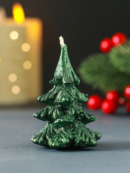 Свеча декоративная «Ёлочка», 7 см, зелёная, МИКС