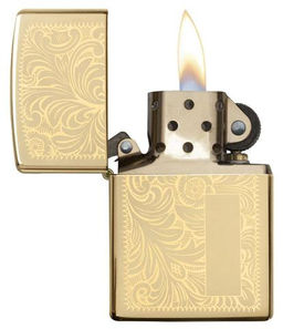 Зажигалка ZIPPO Венецианская с покрытием Глянцевая латунь | Venetian® High Polish Brass 352B  фото 2