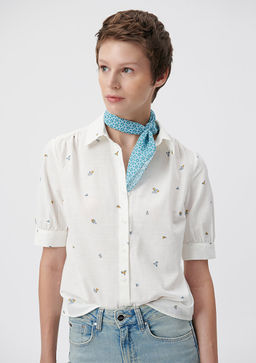 Renkli Bask?l? Bandana - Mavi фото 16