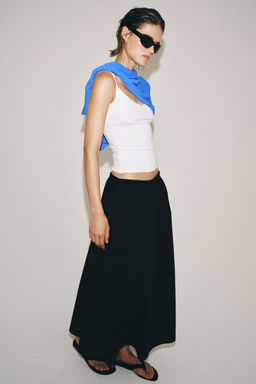 FALDA LARGA ZW COLLECTION / Negro - Zara фото 6
