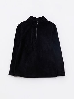 Dik Yaka Basic Uzun Kollu K?z ?ocuk Sweatshirt