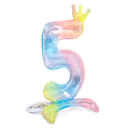 Воздушный шар фольгированный 32" «Цифра 5 с короной», на подставке