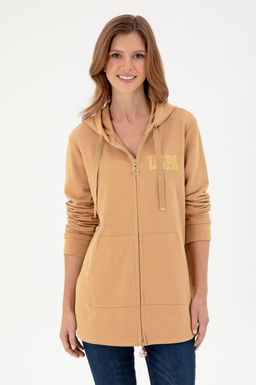 Женский свитшот светло-коричневого цвета