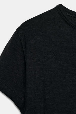 CAMISETA ALGOD?N MANGA CORTA / Carb?n - Zara фото 7