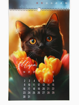Календарь 2026 перекидной на ригеле А3 «Котики»
