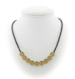 Султанит "Баланс", круглые гранёные 10 мм, бусы 47...52см