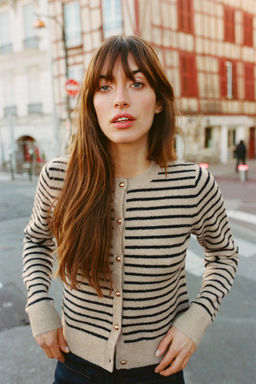STRIPED KNIT CARDIGAN