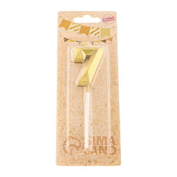 Цена за 3 шт. Свеча в торт на шпажке «Алмаз», цифра 7, золотая, 5 см