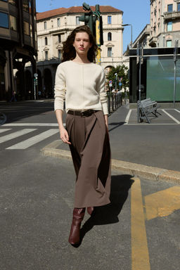 CAPE MIDI SKIRT WITH BELT