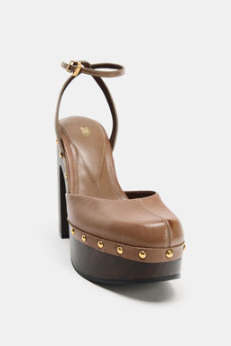LEATHER PLATFORM SHOES - Zara фото 9