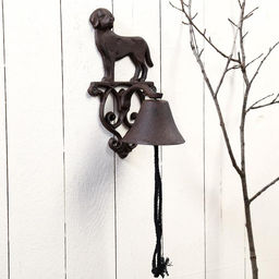 Колокол настенный чугун «Собака», декор, 24×10×13.5 см