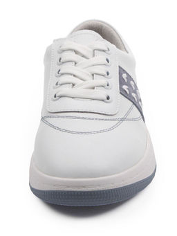 03-YA345-1 WHITE/BLUE Полуботинки спортивные женские (натуральная кожа, натуральная замша)