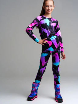 32321143 Термокомплект трикотажный для девочек: брюки, толстовка для эпизодического использования