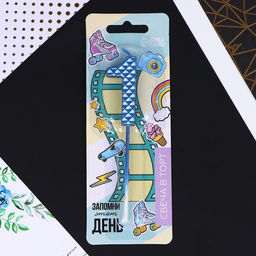 Свеча в торт 1, синяя