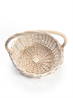 Корзина плетёная для хранения Havu, с ручкой, лоза, белая, набор 2 шт.