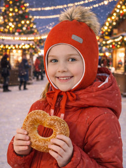 Шапка детская красная