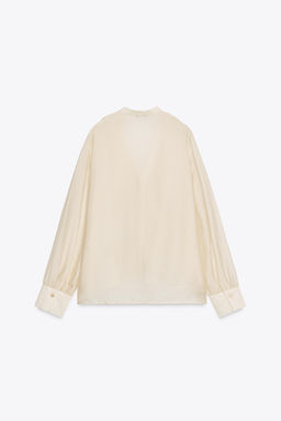 RUFFLED BLOUSE WITH TIES - Zara фото 7