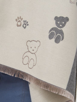 в составе ШЕРСТЬ и КАШЕМИР Большой, мягкий, теплый двусторонний палантин с принтом. - Tantino фото 7