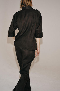 CAMISA LINO BOLSILLOS ZW COLLECTION / Vis?n - Zara фото 7