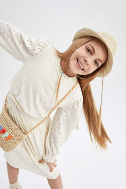 Футболка свободного кроя с длинными рукавами для девочек - Defacto фото 3