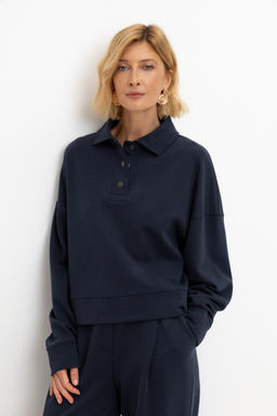 ЕВТ 3282/индиго джемпер-поло жен