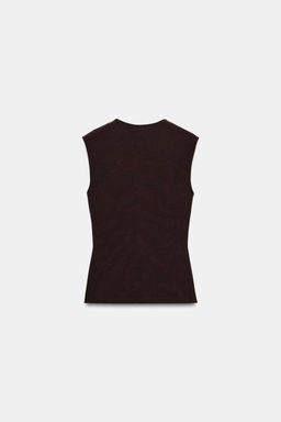 CAMISETA MANGA SISA / Marr?n - Zara фото 7