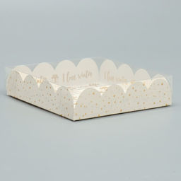 Цена за 5 шт. Коробка для кондитерских изделий с PVC крышкой «I love winter», 13 х 13 х 3 см