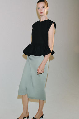 FALDA MIDI ABERTURA ZW COLLECTION / Gris - Zara фото 4